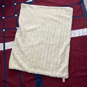 Bearington Baby Collection faux fur cream blanket soft reversible baby throw